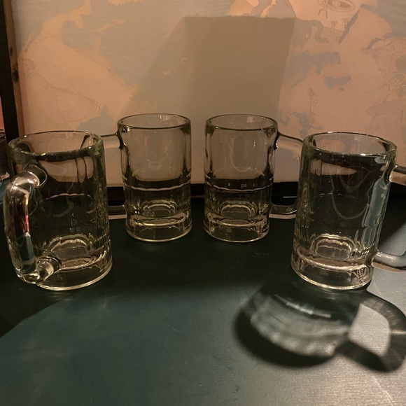 Set of 4 clear glass beer mugs - Picture 3 of 6